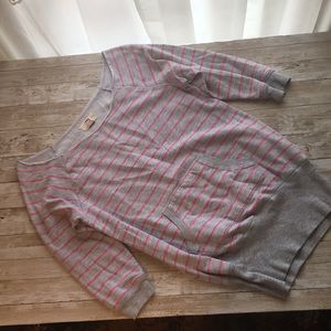Pink striped sweatshirt
